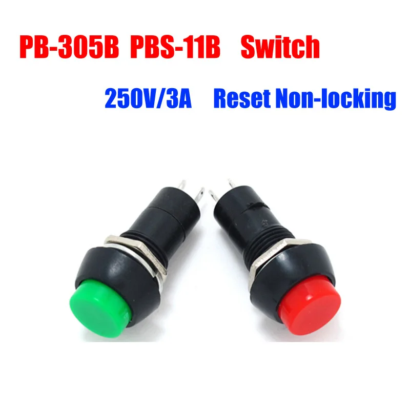 50 шт./лот PB-305B PBS-11B микро переключатель такт переключатели 250 В/3A круглая кнопка