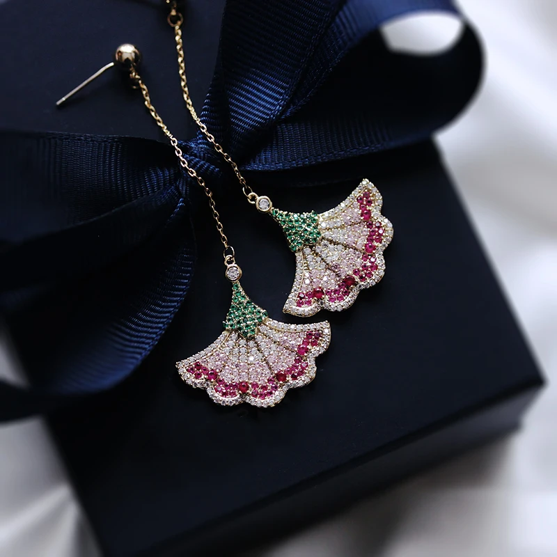 Модные элегантные розовые Красочные камни с кубическим цирконием в форме