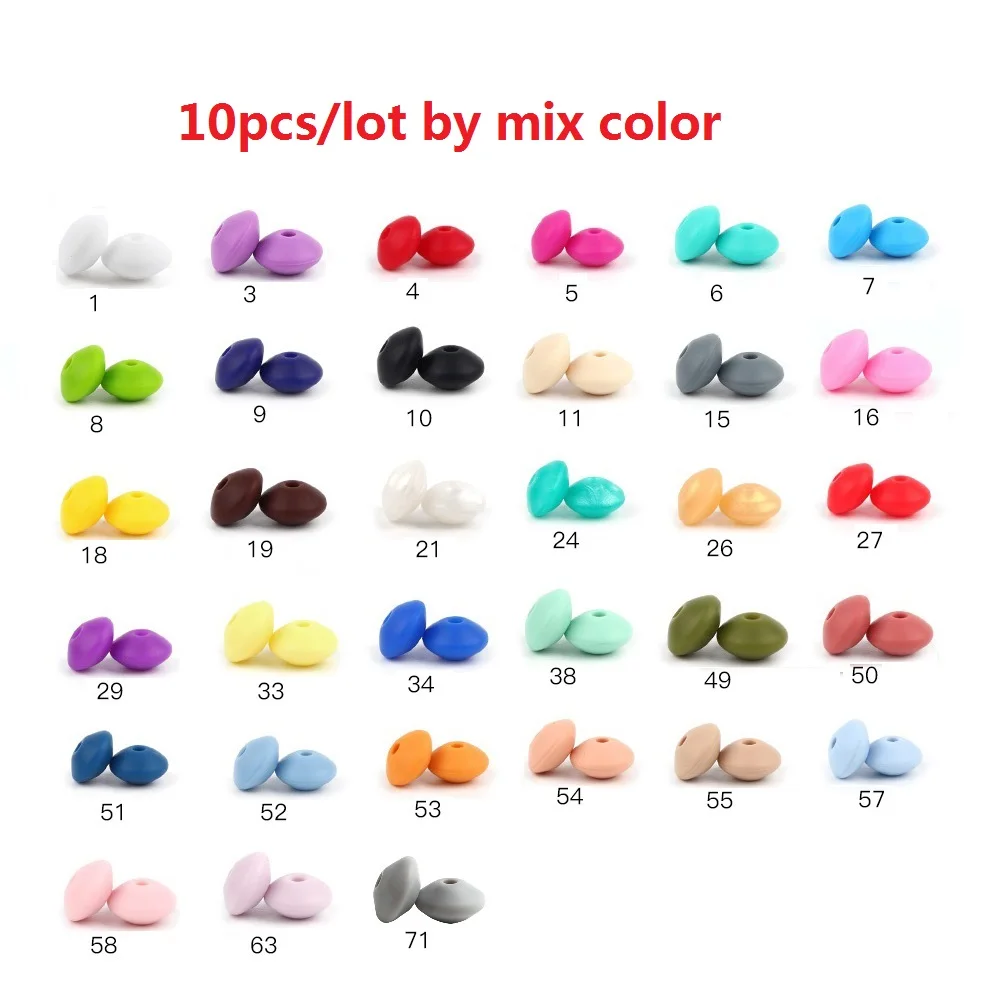 KAT029-MIX BOBO. BOX 10 шт. детские игрушки для прорезывания зубов силиконовые бусины чечевица 12 мм жемчужные силиконовые бусины BPA бесплатно DIY детские соски цепи аксессуары - Цвет: KAT029-MIX