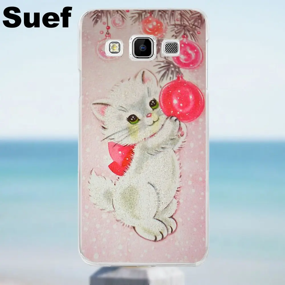 Suef Vintage Kitty Christmas For Galaxy Alpha Core Prime Note 2 3 4 5 S3 S4 S5 S6 S7 S8 mini edge Plus Soft 2017 New Arrival | Мобильные