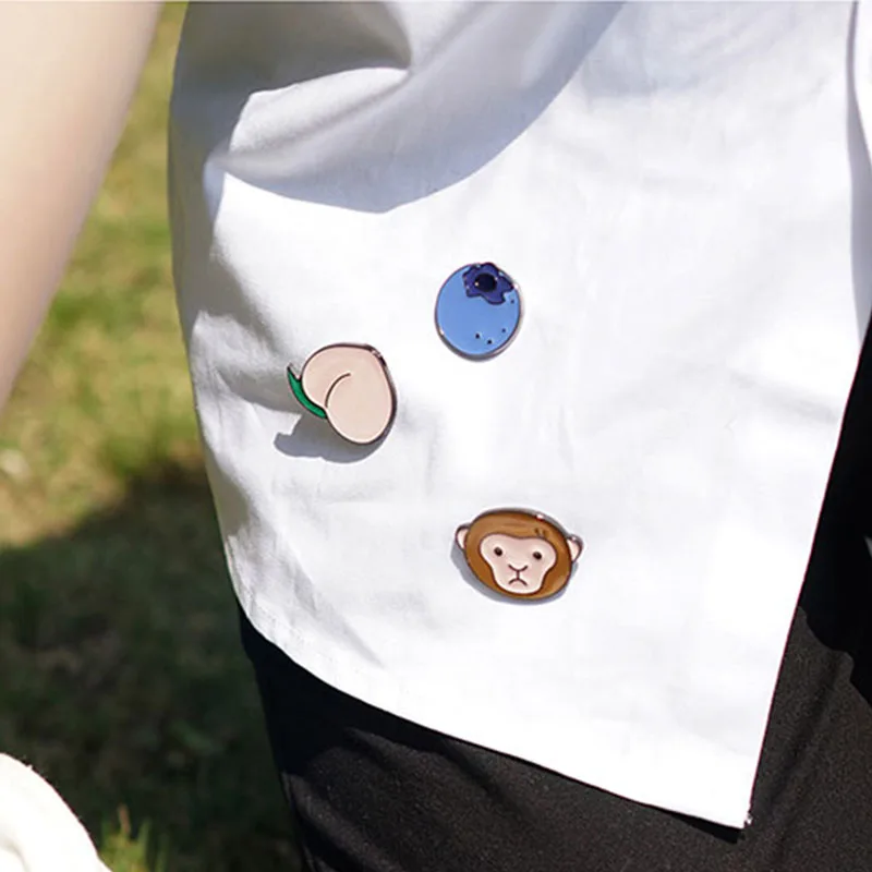 Продажа 1 шт. прекрасный шик сплав авокадо обезьяна персик черника металлический