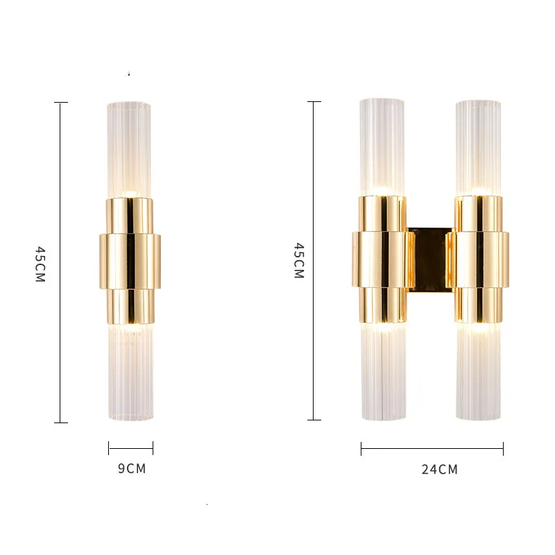 Modern Wall Lamp Bedside LED Light Creative Glass Lampshade sconce For Hotel Villa Bedroom Living Room Lustre Lighting | Лампы и