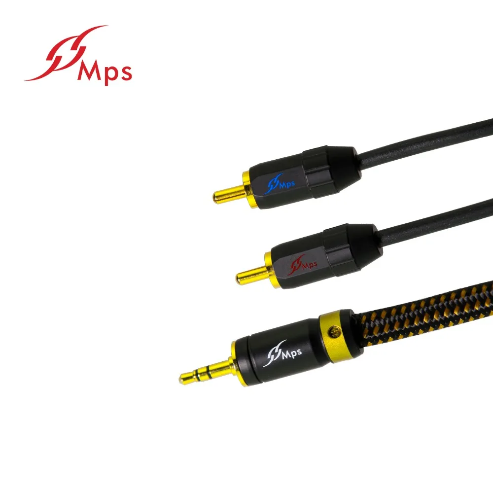 Hi Fi MPS 99.99997% Леопардовый OCC посеребренный 4K позолоченный штекер 3 5 мм до 2 RCA аудио RAC