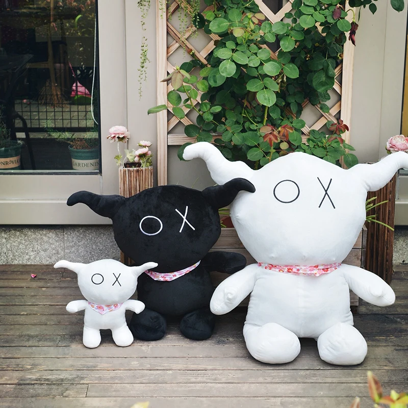 Симпатичные черно белые плюшевые игрушки XO Eyes из коровьей кожи 30 см мягкие