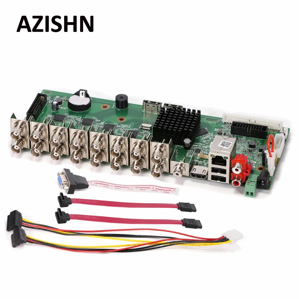 AZISHN 16CH 1080N Hi3521A DVR основная плата CCTV H.264 сетевой видеорегистратор Гибридный AHD/CVI/TVI/CVBS NVR 5 в 1 DIY VGA HDMI ONVIF