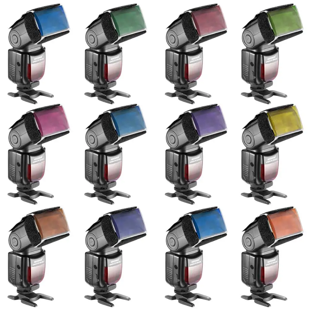 Neewer Flash Speedlite Diffuser и набор фильтров серебристый/белый отражатель 12 шт цветной