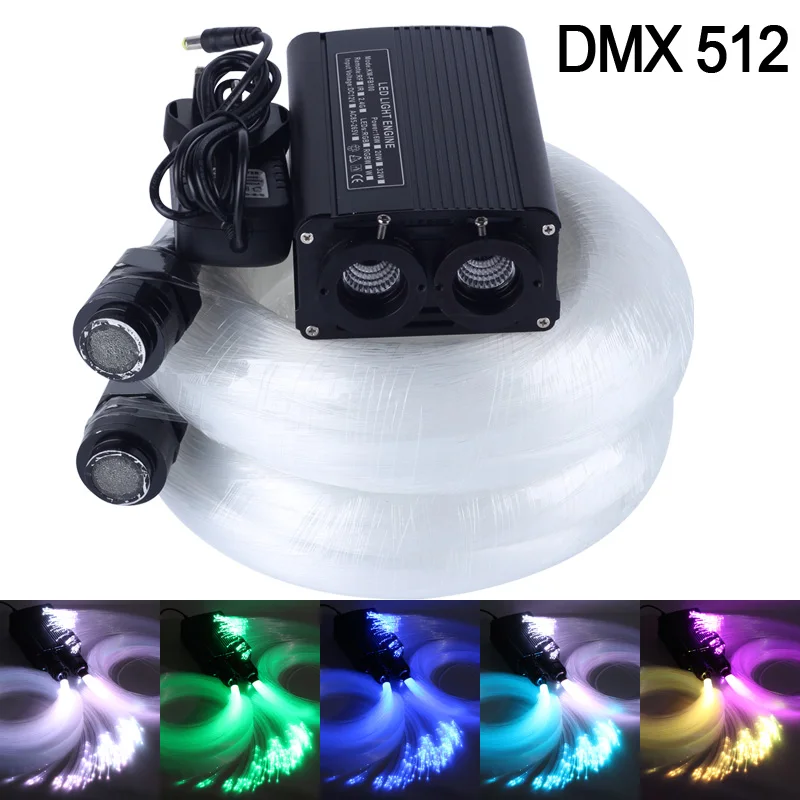 DMX512 20 Вт двойной светодиодный пластиковый волоконно оптический светильник