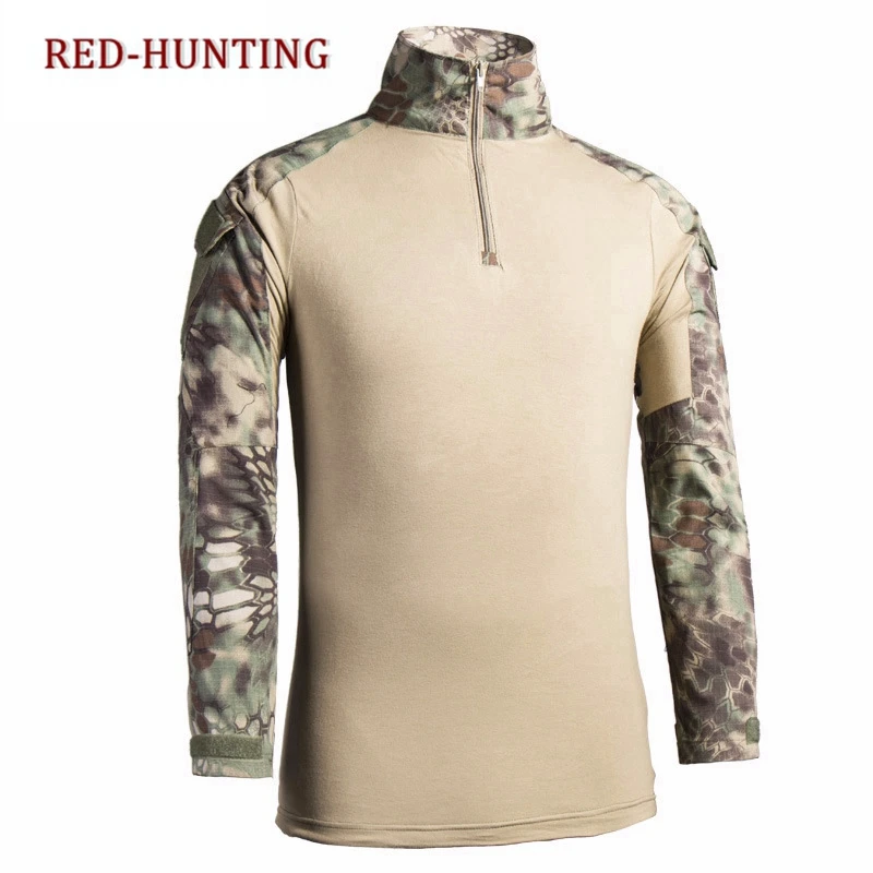 

2020 New Men Outwear Camouflage Tactical T-shirts Long Sleeve Quick Drying Military T-Shirt For Hunt Training Army combat