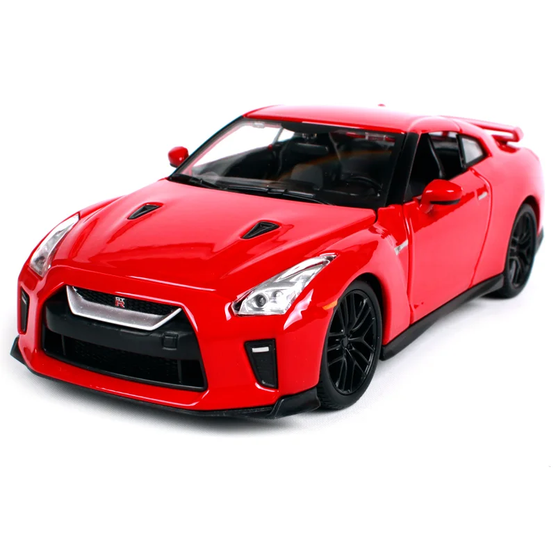 Bburago 1:24 2017 Nissan GTR красный белый автомобиль литья под давлением 196*85*58 мм