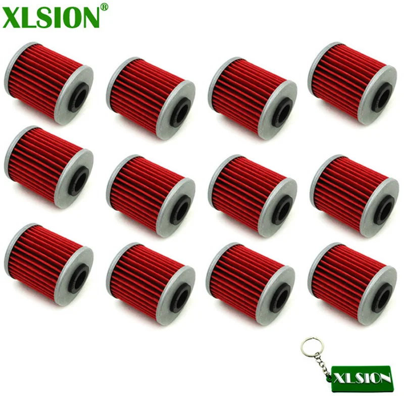 XLSION 12x масляные фильтры для Kawasaki KX250F KX250 KX450F 2008 2016 Suzuki RMZ 250 450 450Z BETA EVO 300 4 тактный
