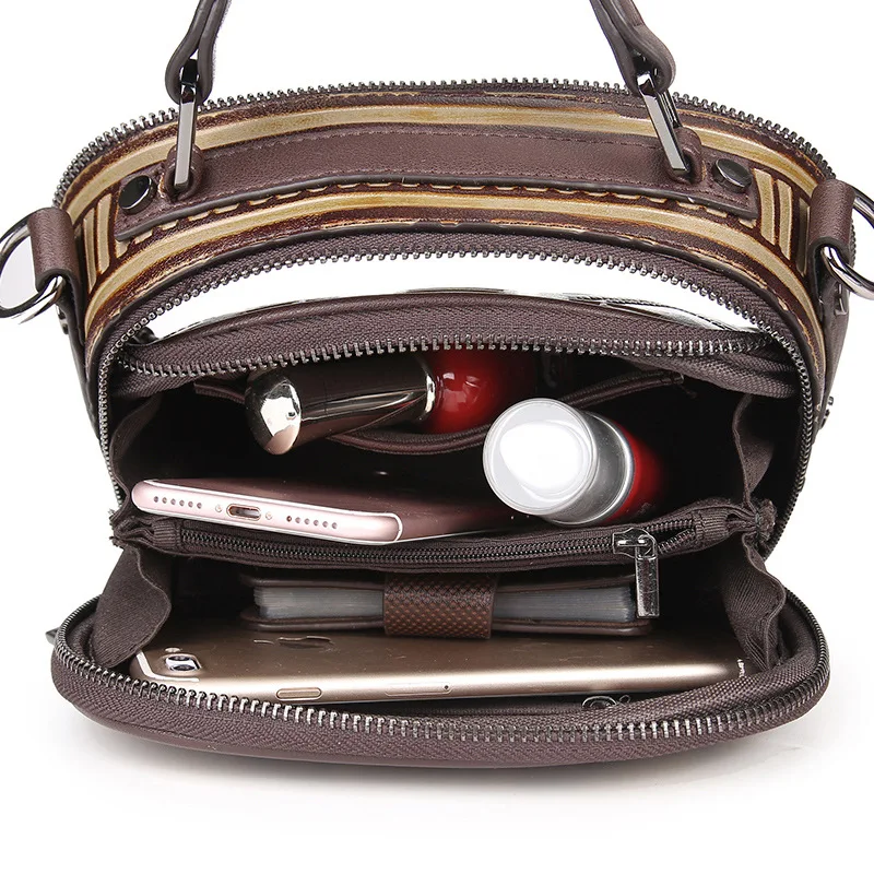 Женская сумка фирменная кисть в ретро стиле маленькая с тиснением A8005 2018|vintage tote