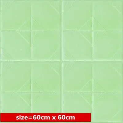 Green 60cm x 60cm 3d настенные наклейки для гостиной, спальни, стены, юбки, кирпичные обои, настенная плитка с фоном, водонепроницаемые самоклеящиеся обои - Цвет: Green 60cm x 60cm