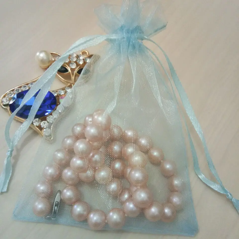 sky blue 1000 шт. Drawable органзы Drawstring сумка Свадьба День рождения Рождество вечерние подарочная упаковка ювелирных изделий дисплей сумки Сумка для хранения - Цвет: sky blue