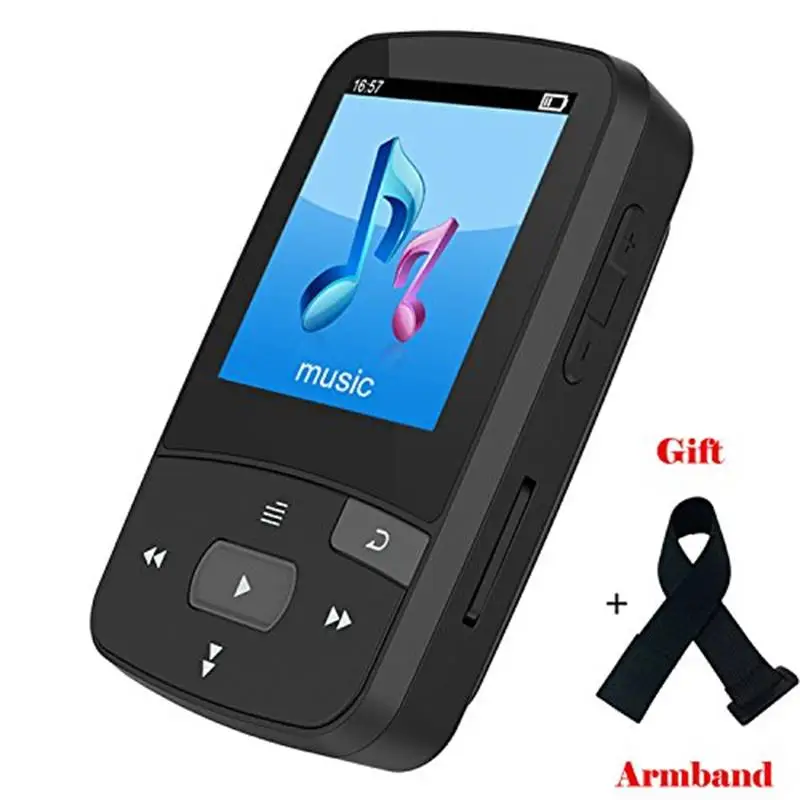 8 ГБ/16 ГБ Mini Bluetooth MP3 музыкальный плеер с клипсой Поддержка SD карты, FM радио, запись, электронная книга, шагомер бесплатным одаренных повязки