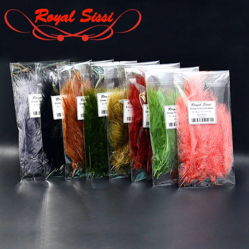 new-12-optional-colors-40pcs-pack-dyed-turkey-marabou-feather-cheap-woolly-bugger-tying-materials-quilling-feather-hand-selected