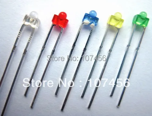 1000 шт 1 8 мм красный/желтый/синий/зеленый/белый Ультра яркий диффузный