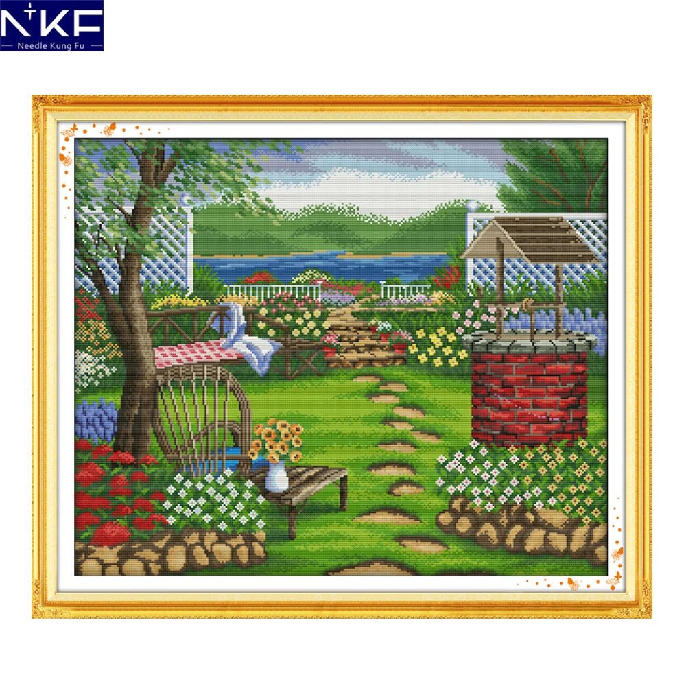 

NKF Spring Cross Stitching DIY Kit Needlework Cross Stitch Kits for Embroidery Home Decoration Cross-stitch Set Embroidery