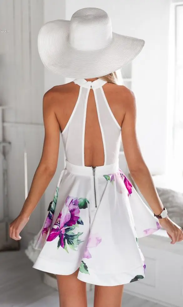 2015 летнее платье женщины леди сексуальная шею рукавов спинки высокая талия