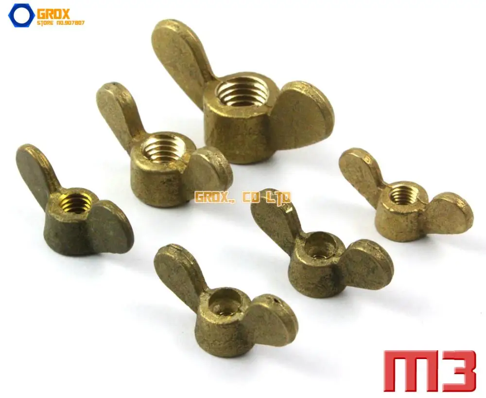 

20 Pieces M3 Brass Metric Thread Wing Nut Butterfly Nut