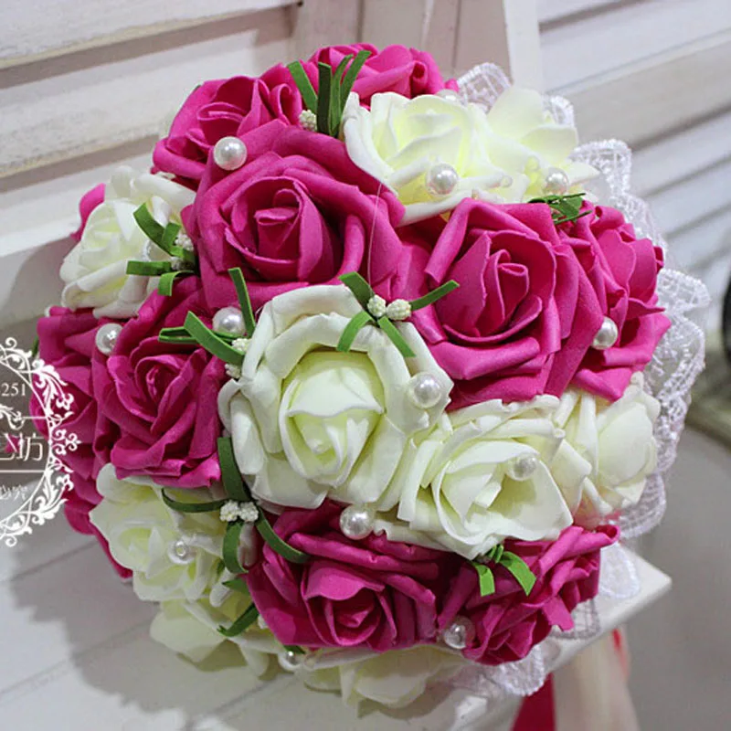 wedding bouquet buque de noiva bridal Handmade Ribbon Flower Bouquets Bridal Bouquet Ivory Boque Accept | Свадьбы и торжества