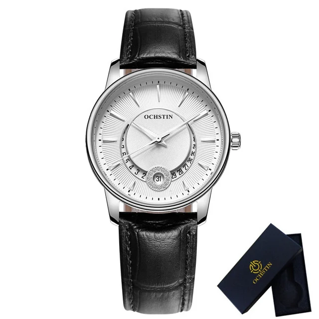 Silver with box OCHSTIN часы из розового золота Женские кварцевые часы женские Лидирующий бренд Роскошные женские наручные часы девушка часы бизнес Relogio Feminino - Цвет: Silver with box
