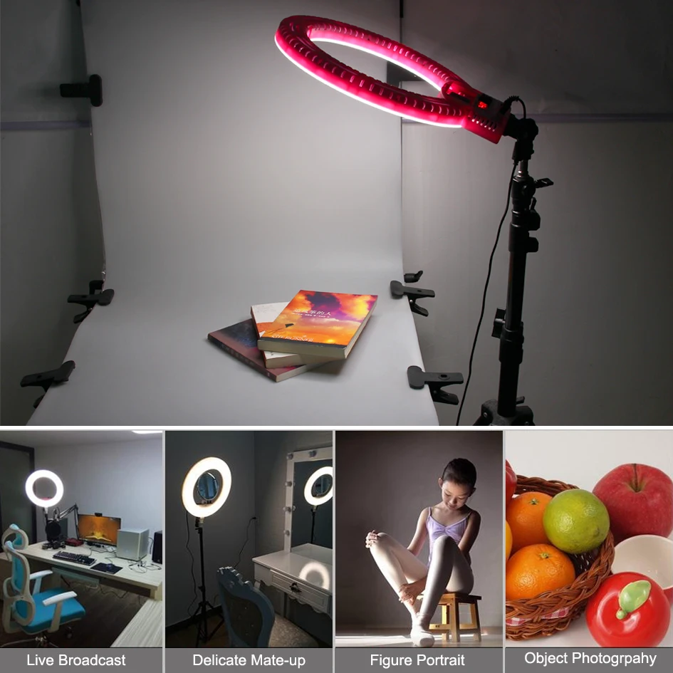 Светодиодное кольцо ALUMOTECH 12 дюймов 3200 5600 к 36 Вт|led light for camera|light cameraled video |