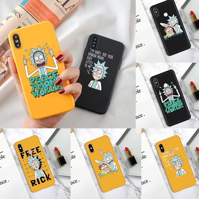 Матовый чехол из ТПУ с забавным рисунком Рика и Морти для Xiaomi mi 9T Pro A1 A2 6X5X8 Lite 9 SE Red mi K20 7A S2 Note 7 Pro Fundas