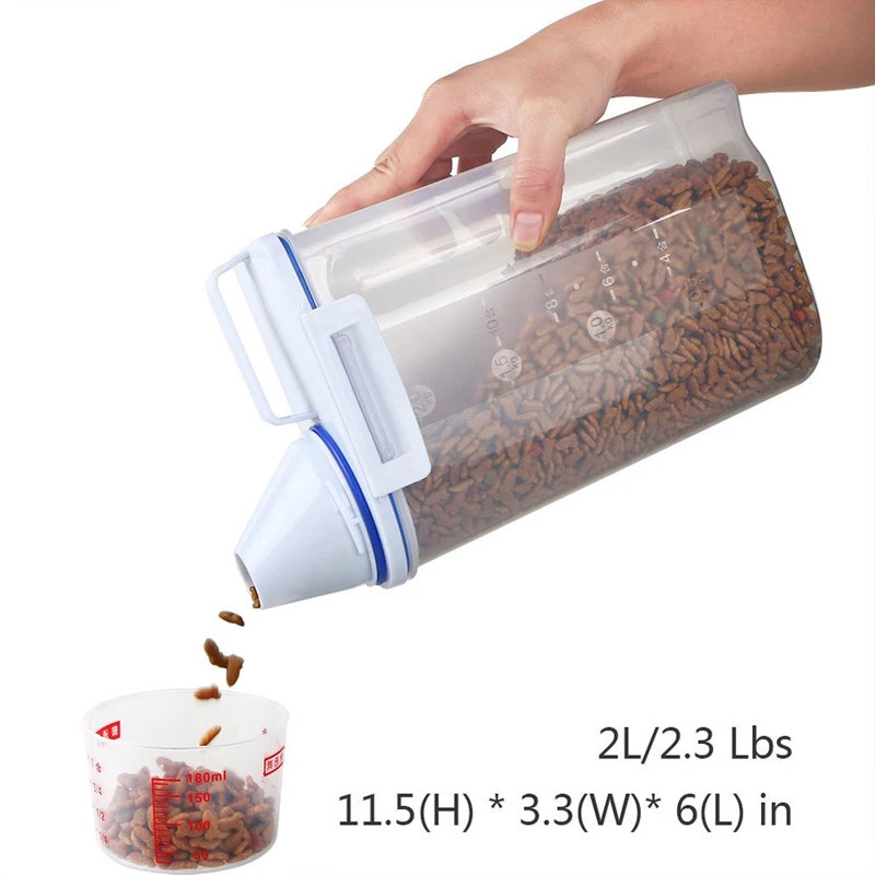 

Кормушка для собак, для домашних животных, кошачий контейнер для еды плесени, антиокислительная, большая емкость, влагостойкая коробка, кон...