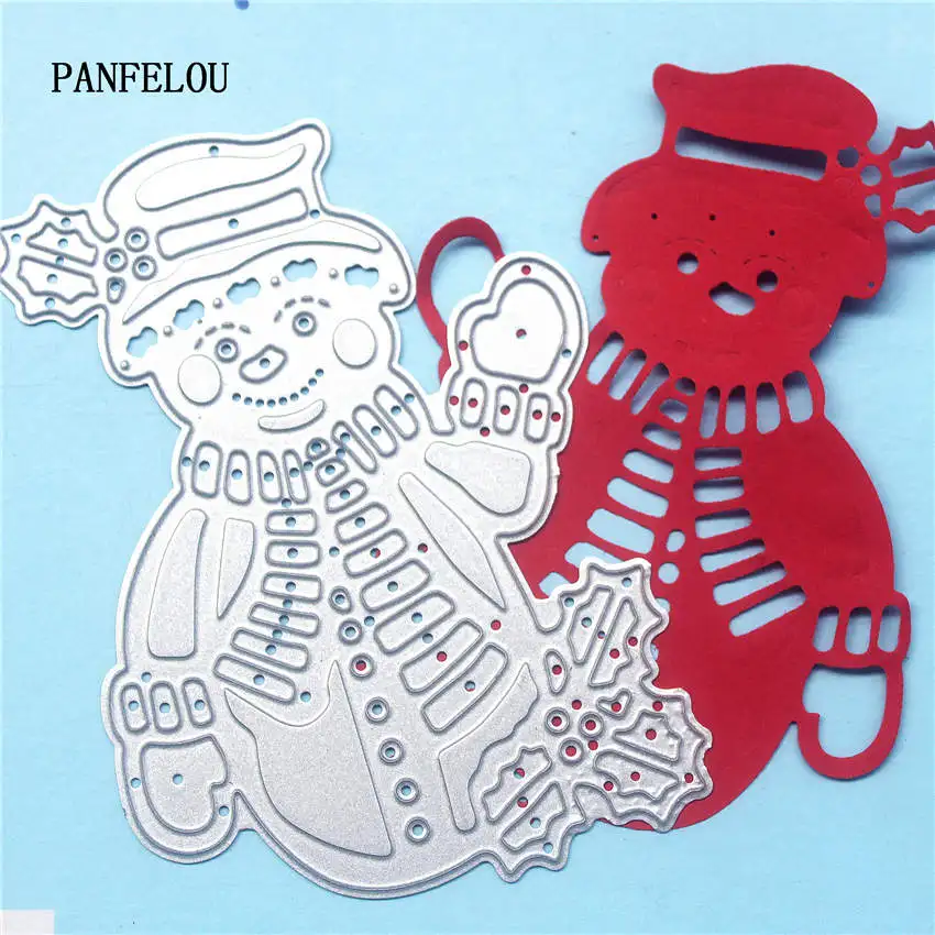 PANFELOU металлическое ремесло Снеговик бумажные штампованные штампы для