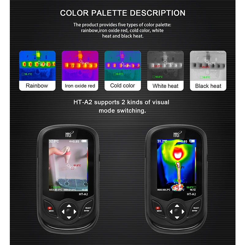 

Handheld Thermal Imager 3.2 inch Display Screen Infrared Camera Hunting Temperature Measurement Thermal Imaging Functions