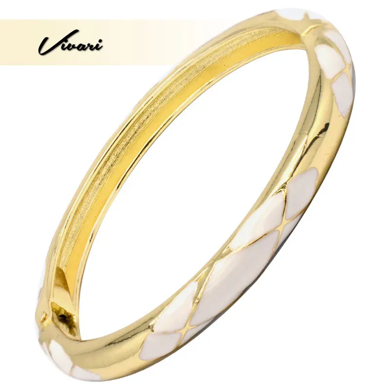 Vivari 2019 Модный женский круглый медный браслет с белым эпоксидным покрытием
