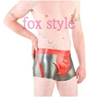 rubber short pants underwears boxers silver and red