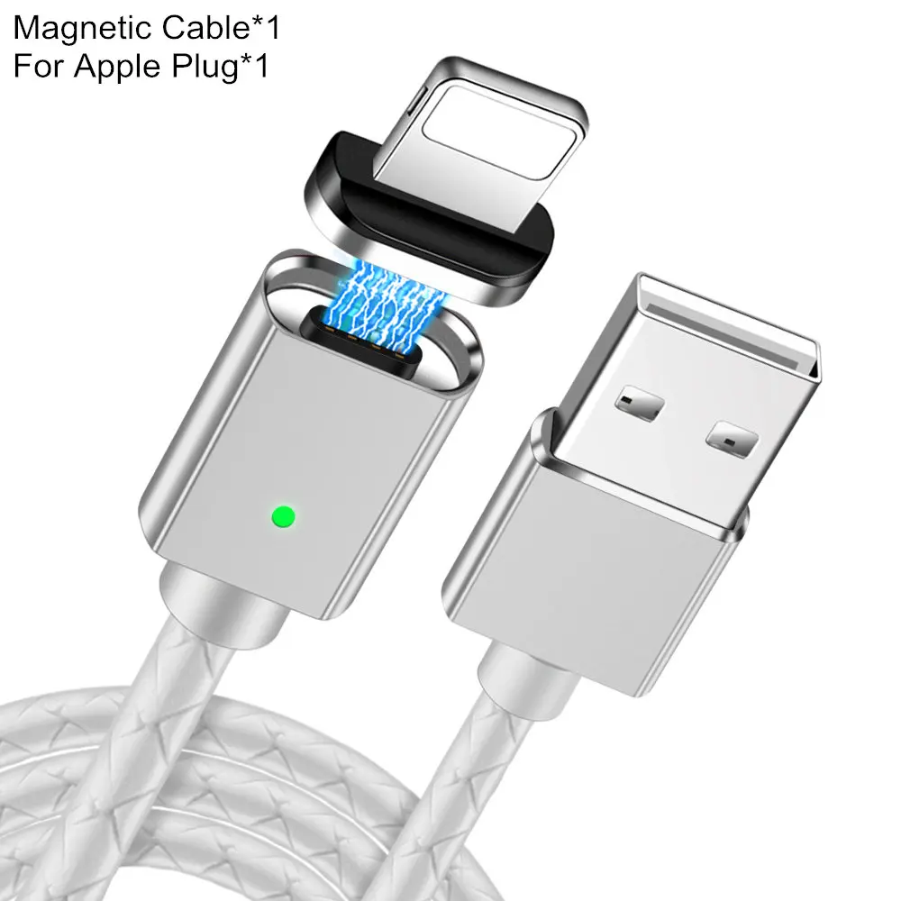Магнитный кабель Micro usb type C адаптер для быстрой зарядки телефона Microusb type-C магнитное зарядное устройство usb c для iPhone XS MAX samsung xiaomi - Цвет: Silver for iPhone