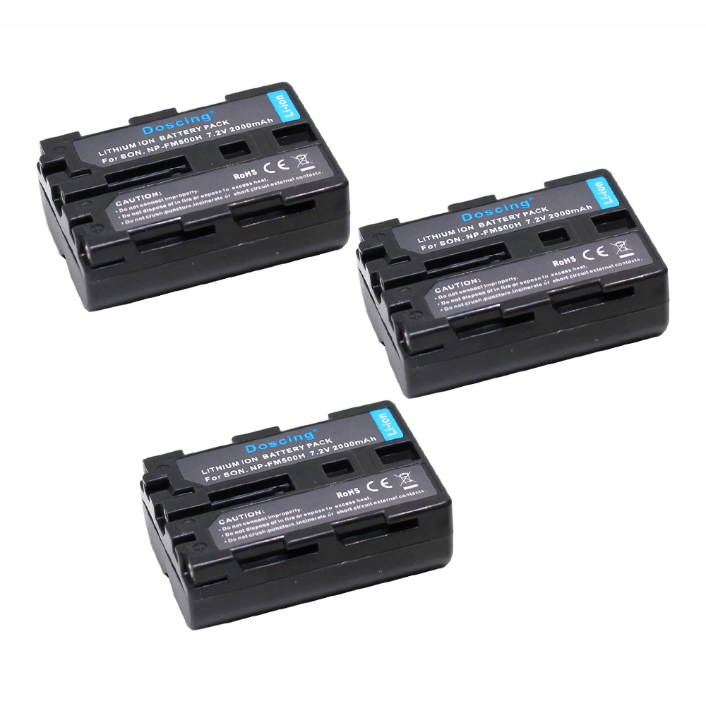 

3 шт., Аккумулятор для камеры SONY A57 A65 A77 A450 A560 A580 A900 A58 A99 A550 A200 A300 A350 A700 F717 A58, NP-FM500H NP FM500H FM50