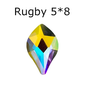 Rugby 5x8 50 шт украшение ногтя стразами для ногтей искусство Стекло Кристалл AB плоская задняя сторона не горячей фиксации страз клей на Рождество декор супер блестящий - Цвет: Rugby 5x8