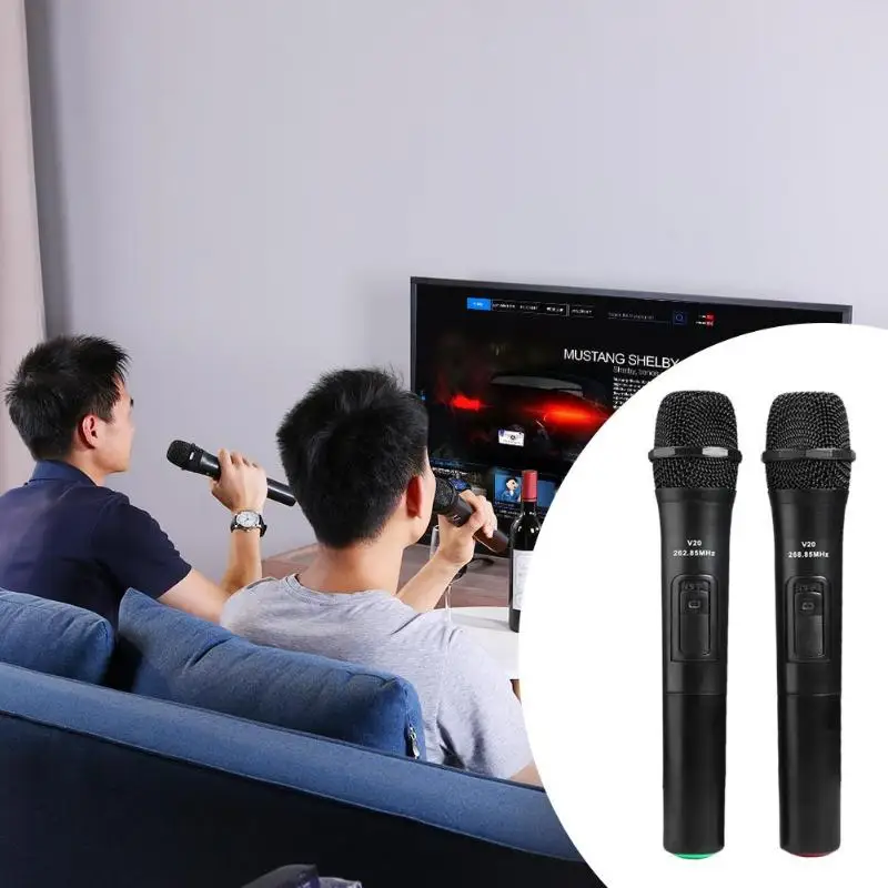VODOOL 1 шт./2 шт. умный беспроводной микрофон ручной микрофон с usb-приемником для караоке, громкоговоритель, аудио микрофоны