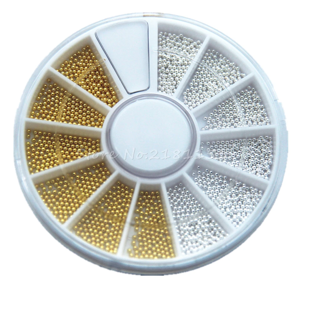 1 мм 3D украшения для дизайна ногтей золотистые/серебристые металлические