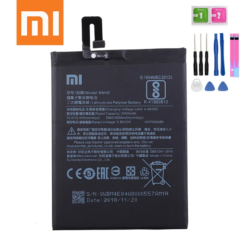 Сменный аккумулятор BM4E для Xiaomi Mi Pocophone F1, подлинный Аккумулятор для телефона 4000 мАч