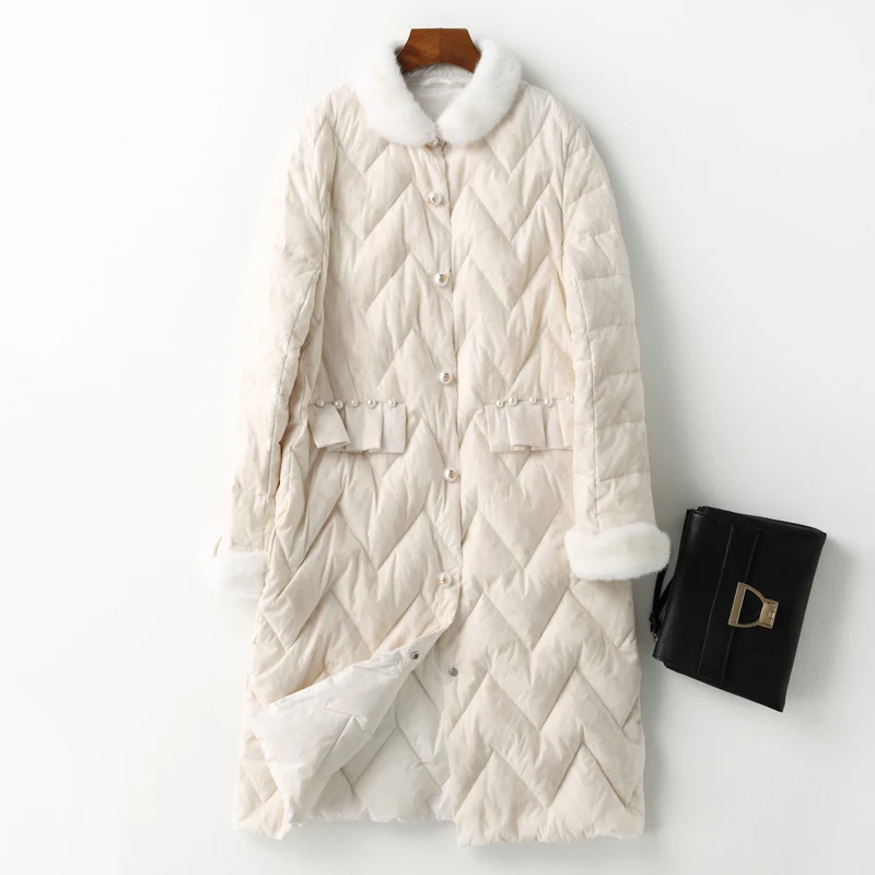 2018 новый зимний норковый меховой воротник теплый толстый длинный женский