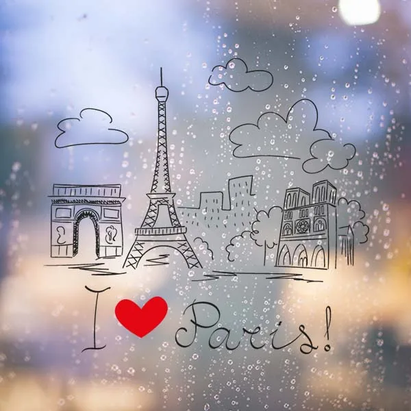 Наклейка на стену с изображением пейзажа Я люблю Париж Франция|wall socket|sticker wall