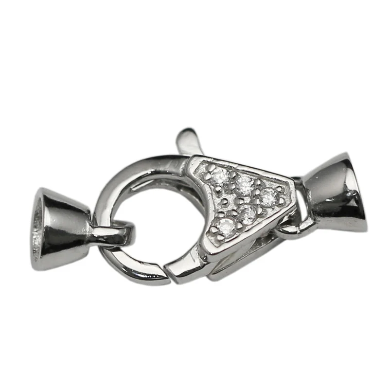 Beadsnice искусственная серебряная застежка карабин с крупной застежкой из фианита