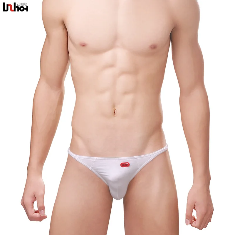 

Трусы-брифы мужские однотонные с U-образным вырезом, пикантное нижнее белье, хлопковые шорты с заниженной талией