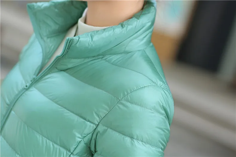 Зимняя куртка-пуховик для Для женщин ультра легкие пуховики женский пиджак