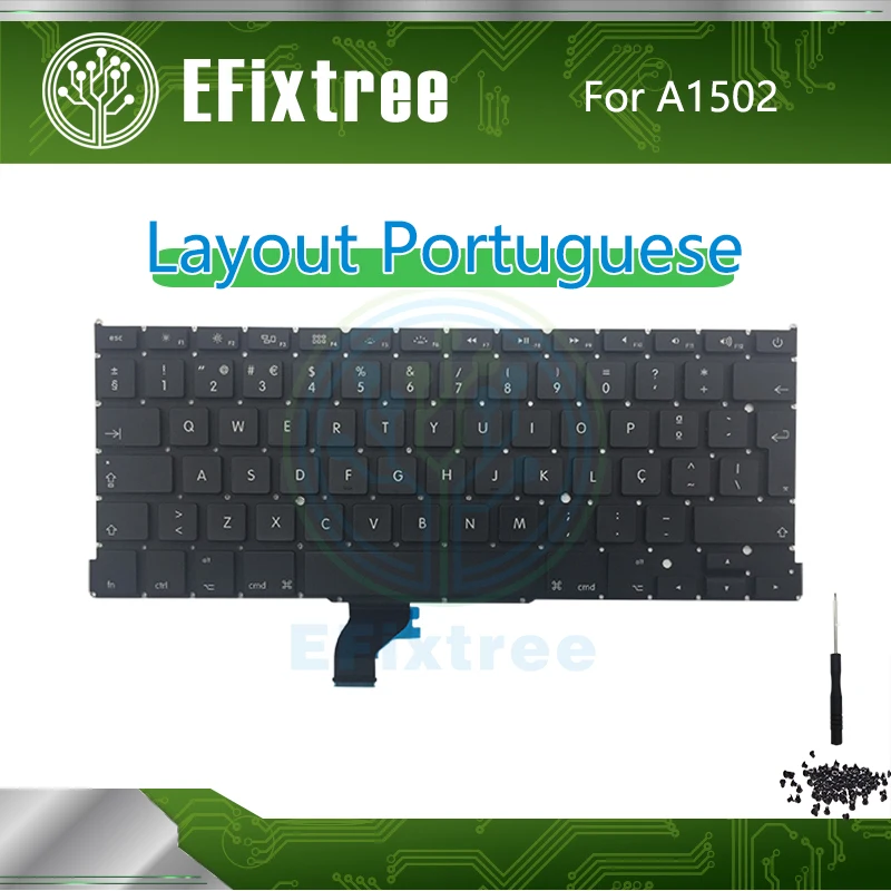 

New A1502 Keyboard Portuguese For Macbook Pro Retina 13" A1502 Layout Backlight Screw Screwdriver 2013-2015 EMC 2678 2875 2835