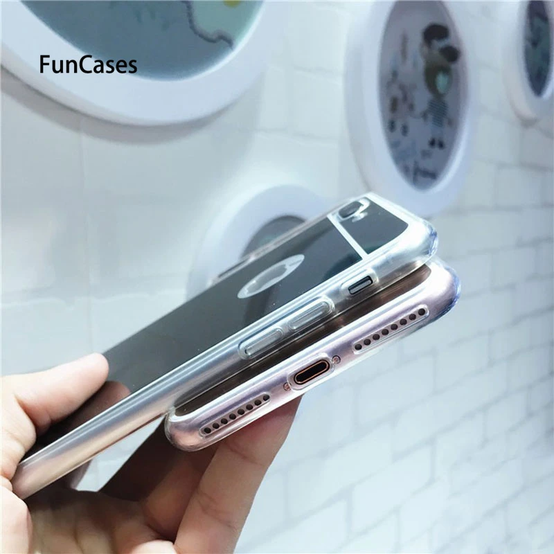 Роскошный цветной зеркальный эффект ТПУ чехол для iPhone 5 5S SE 6 S 7 8 Plus X Xs Max Xr задний