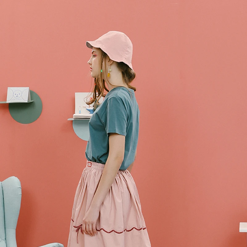 Летняя Новинка 2017 женская футболка с мультяшным принтом топы хлопковая коротким