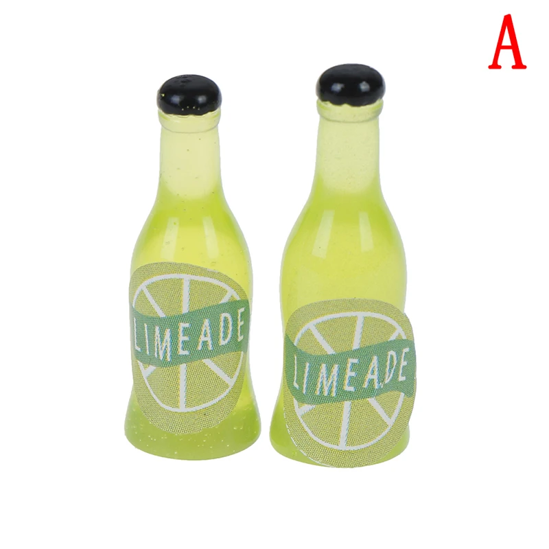 2PCS Красочные бутылки вина кукольный домик миниатюра 1:12 1:6 для детей девочек игрушки Dinette для кукольного домика Кухня игрушки 1/2/3/4/5/6 шт - Цвет: 2PCS