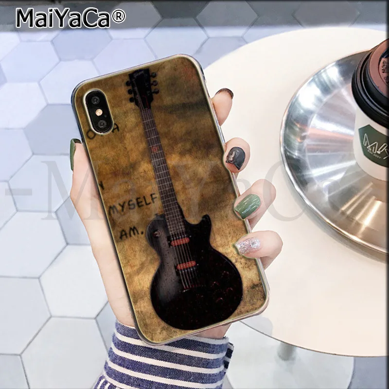 MaiYaCa любовь гитара gibson музыка DIY Окрашенные красивые аксессуары для телефонов Чехол для iPhone 8 7 6 6S Plus X XS max 10 5 5S SE XR