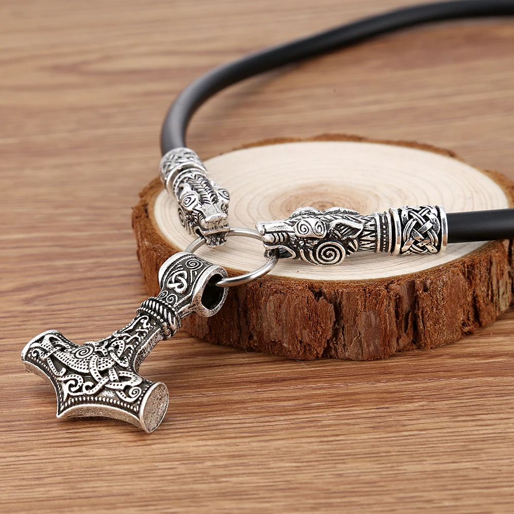 Тор молот Мьёльнир чокер вальф амулет викинга скандинавский кулон ожерелье