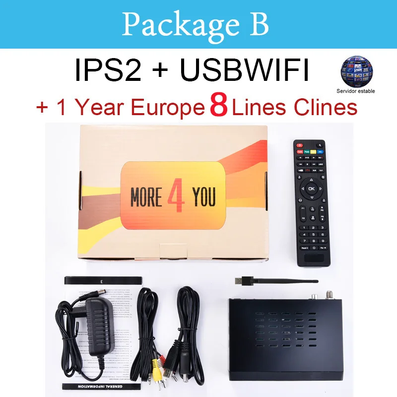 SATXTREM IPS2 рецептор DVB-S2 HD FTA спутниковый ТВ ресивер+ Европейская камера 8 линий для 1 года Испания+ USB wifi IP tv ТВ приставка - Цвет: IPS2 N 1 year CAM wf